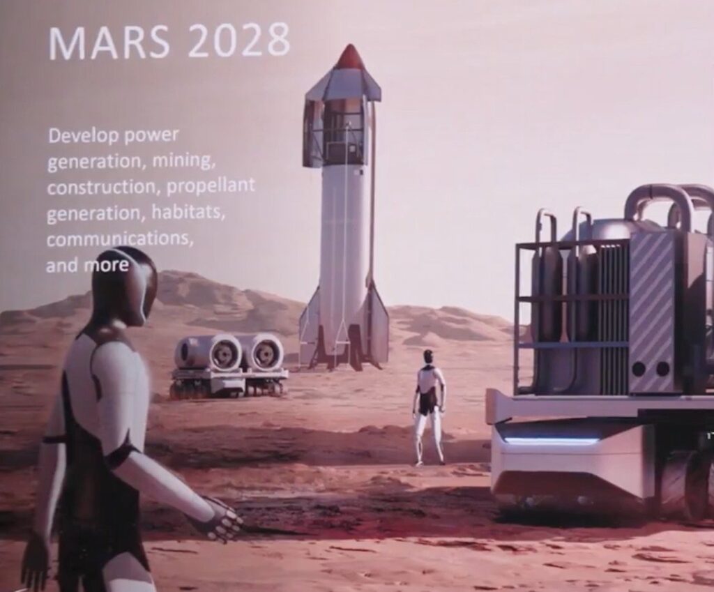 Mars spaceX Tesla Optimus humanoid MI AI robot - kép: SpaceX