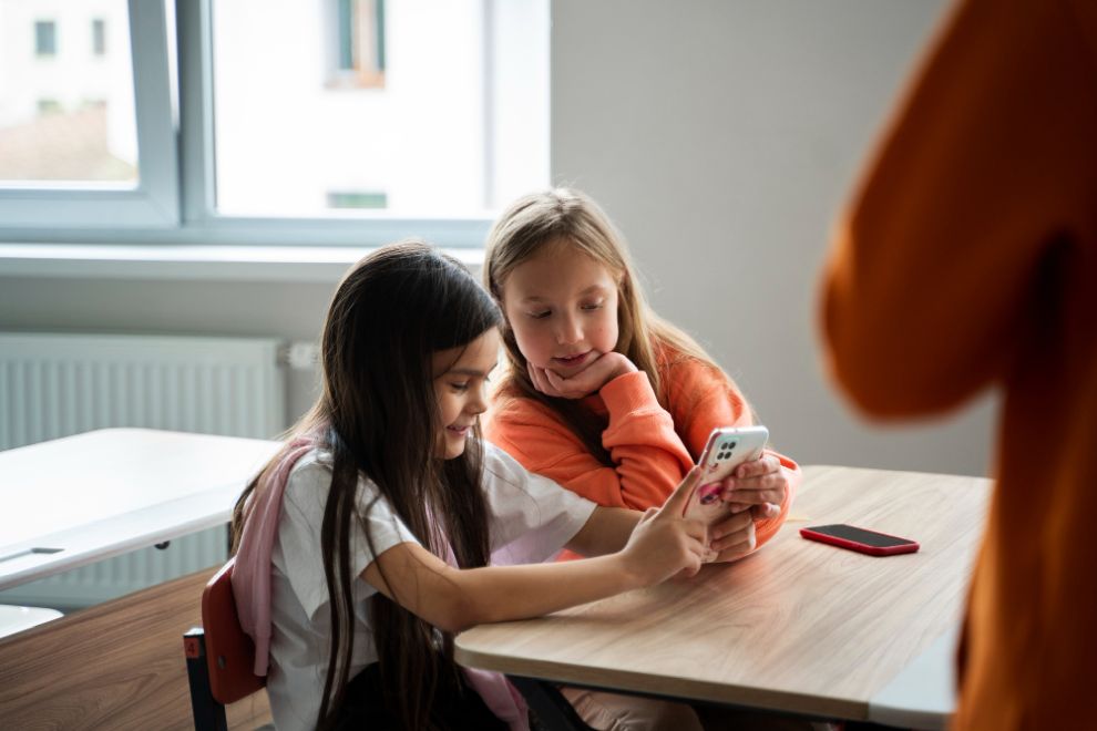 Mobiltelefon iskolában - Freepik